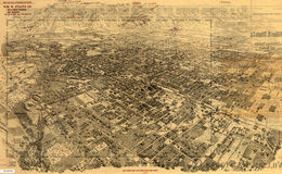 E65 - Birds eye view of Pasadena and vicinity