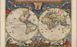 Blaeu World double-hemisphere map 1662