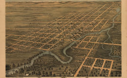 E66 - Birds Eye View of the City  of Rochester Olmsted County Minnesota - 1869