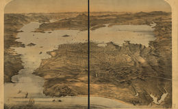 E65 - Birds Eye View of San Francisco - 1868