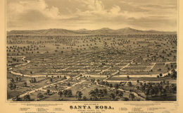 E65 - Birds Eye View of Santa Rosa Sonoma County California - 1876