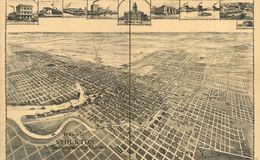 E65 - View of City of Stockton The Manufacturing City of California - 1895