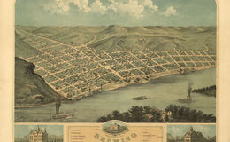 E66 - Birds Eye View of the City of Redwing Coodhue Co Minnesota - 1868