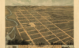 E66 - Birds Eye View of Owatonna Steele County Minnesota - 1870