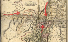 E195 - The Provinces of New York, and New Jersey with part of Pennsylvania, and the Province of Quebec Battle Map - 1777