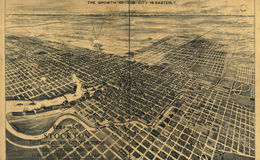 E65 - View of the city of Stockton the Manufacturing City of California showing the location of East Stockton Addition - 1895