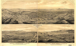 E65 - Birds eye view of Los Angeles California