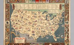 Folklore Music Map of the United States 1945