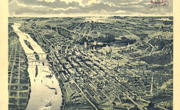 E66 - Birds Eye View of St Paul Looking West from Daytons Bluff - 1893