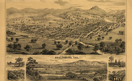 E65 - Birds eye view of Healdsburg Cal