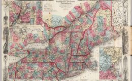 Colton map of New England and New York 1856