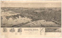 E66 - Perspective Map of Duluth Minnesota - 1893