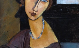 E264 - Jeanne Hébuterne with Hat and Necklace, Amedeo Modigliani, 1917 - from Mary Jane Weaver